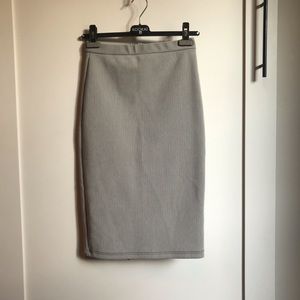 Topshop Black and White Striped Pencil Skirt